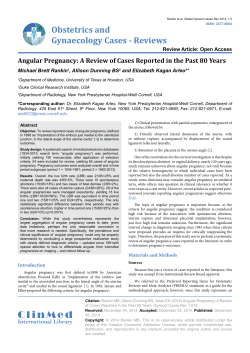 Angular Pregnancy: A Review of Cases Reported in the Past 80 Years