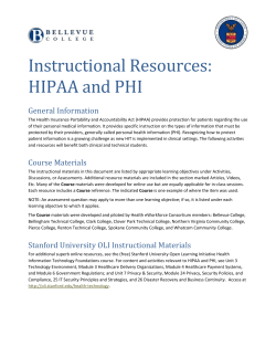 Instructional Resources on HIPAA and PHI