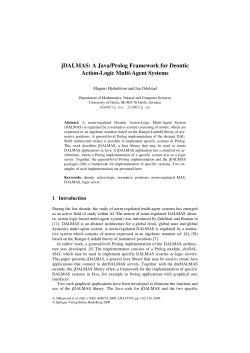 jDALMAS: A Java/Prolog Framework for Deontic Action