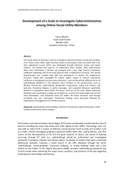 Development of a Scale to Investigate