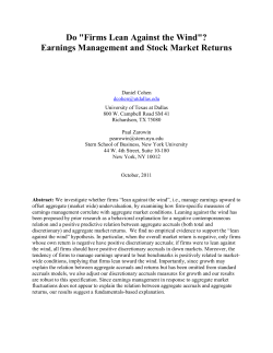 "Firms Lean Against the Wind"? Earnings Management and Stock