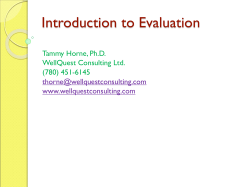 Introduction to Evaluation