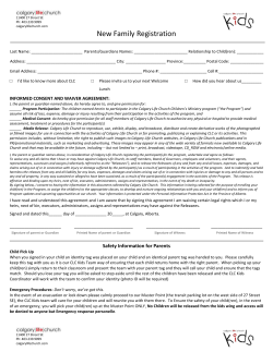 New Family Info Sheet