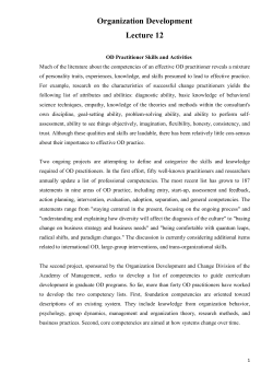 Organization Development Lecture 12