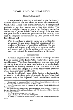 Some Kind of Hearing - Penn Law: Legal Scholarship Repository