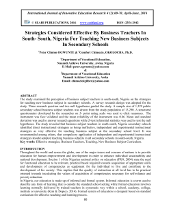 Strategies Considered Effective By Business Teachers In South