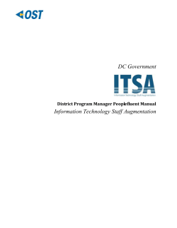 District Program Manager Peoplefluent Manual - ITSA