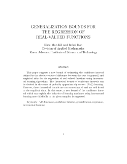 generalization bounds for the regression of real
