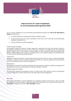 Report from the 13th round of negotiations for an Environmental
