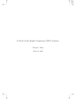 A Proof of the Kepler Conjecture (DCG Version)