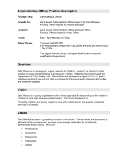 Administrative Officer Position Description Overview Vision Values