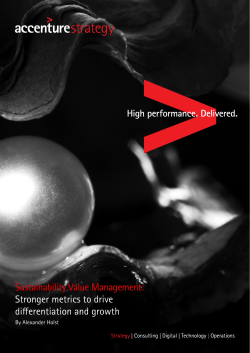 Sustainability Value Management: Stronger metrics to drive