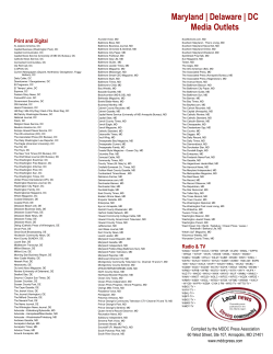 Maryland | Delaware | DC Media Outlets