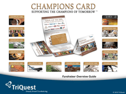 Champions Card Fundraiser - Overview