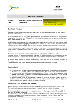 Mechanics Bulletin - Softball Australia