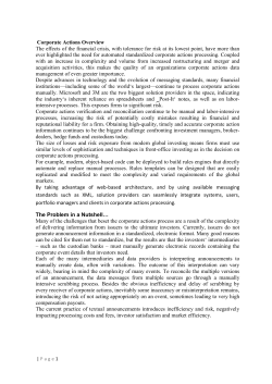 Corporate Actions Information