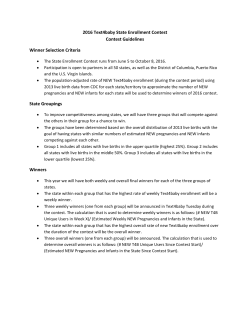 2016 Text4baby State Enrollment Contest Contest Guidelines
