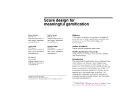 Score design for meaningful gamification