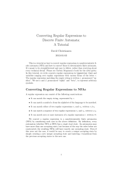 Converting Regular Expressions to Discrete Finite Automata: A