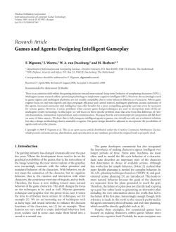 Research Article Games and Agents: Designing Intelligent Gameplay