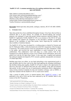 StatDCAT-AP: A common metadata layer for making statistical data