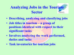 Analyzing Jobs in the Tourism Sector