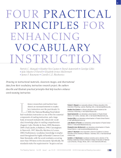 Four Practical Principles for Enhancing Vocabulary Instruction