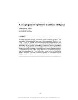 A concept space for experiments in artificial intelligence