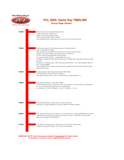 FCL 2005 Group Stage - Game Day Timeline