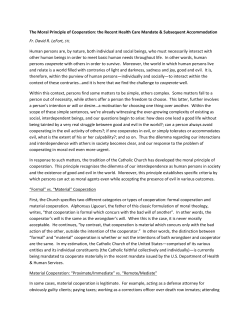 Principle of Cooperation - St. Mary at Clinton Heights