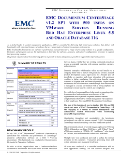 CenterStage v1.2 SP1 VM RH Oracle Benchmark