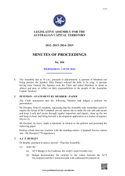 No. 104&mdash;3 June 2015 - ACT Legislative Assembly