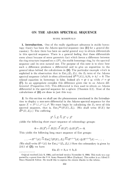 on the adams spectral sequence