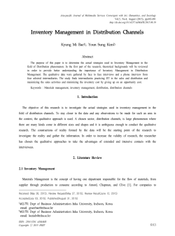 Inventory Management in Distribution Channels