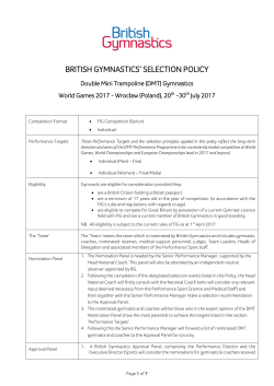 DMT World Games 2017 Selection Policy v2