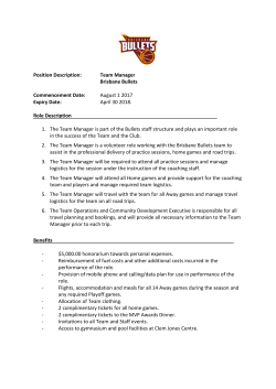 Position Description - Team Manager 2017-18