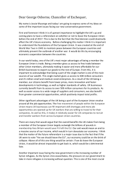 Jessie`s Chancellor of Exchequer essay