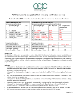 OCIC`s Membership Fee Structure and Fees