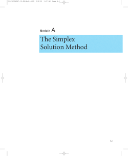The Simplex Solution Method