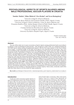 psychological aspects of sports injuries among male professional