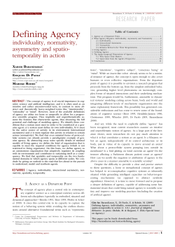 Defining Agency. Individuality, normativity, asymmetry and spatio