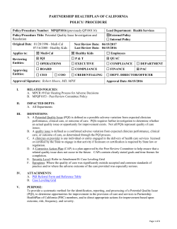 Potential Quality Issue Investigation and Resolution