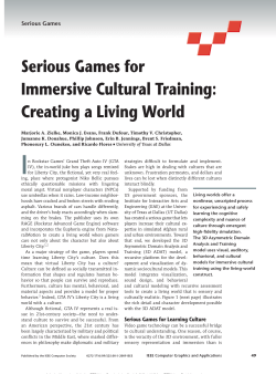 Serious Games for Immersive Cultural Training: Creating a Living