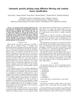 Automatic particle picking using diffusion filtering and random forest