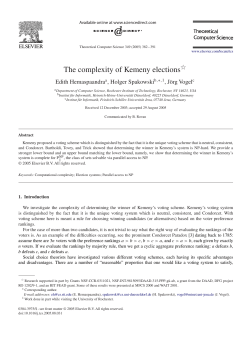 The complexity of Kemeny elections - IME-USP