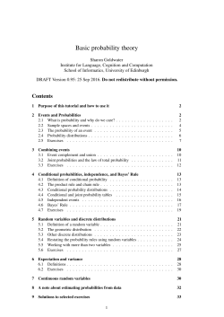 Basic probability theory - Informatics Homepages Server