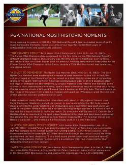 PGA NATioNAL moST hiSToRiC momeNTS