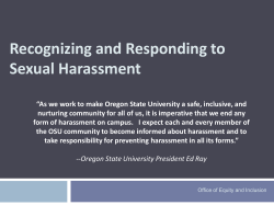 Sexual Harassment - Office of Human Resources | | Oregon State