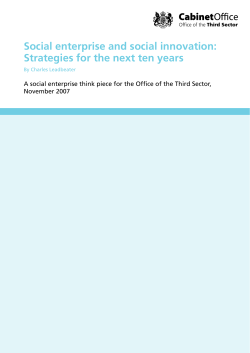 Social enterprise and social innovation: Strategies for the next ten