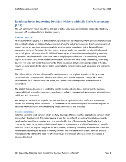 Supporting Decision Makers with Life Cycle Assessment (LCA)